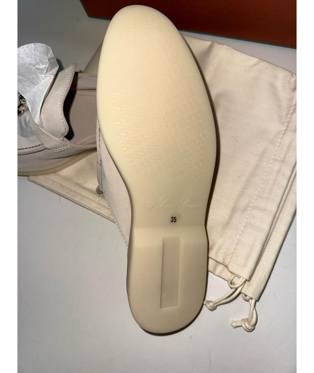 LORO PIANA Серые замшевые мюли, фото 6