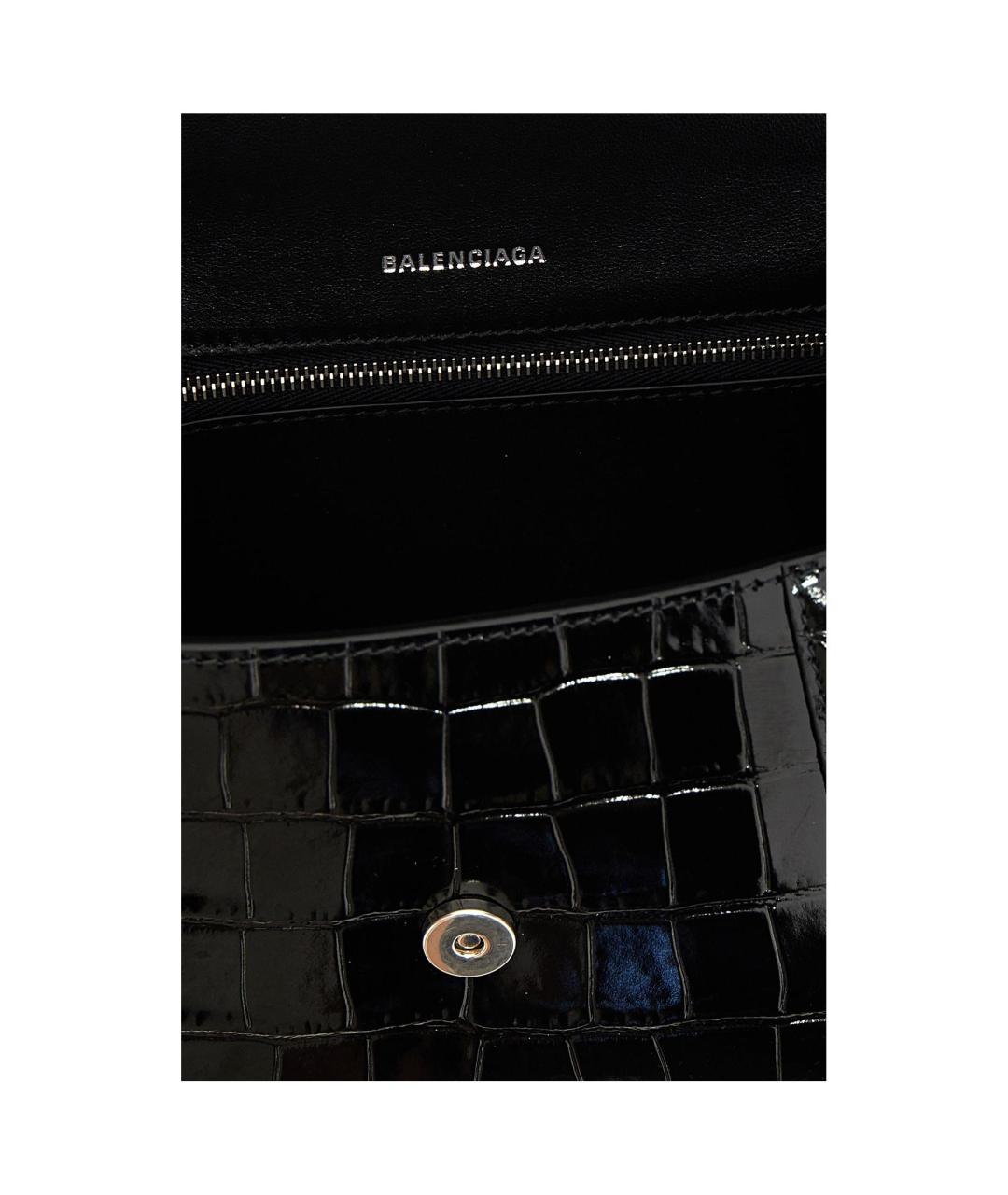 BALENCIAGA Черная кожаная сумка через плечо, фото 4