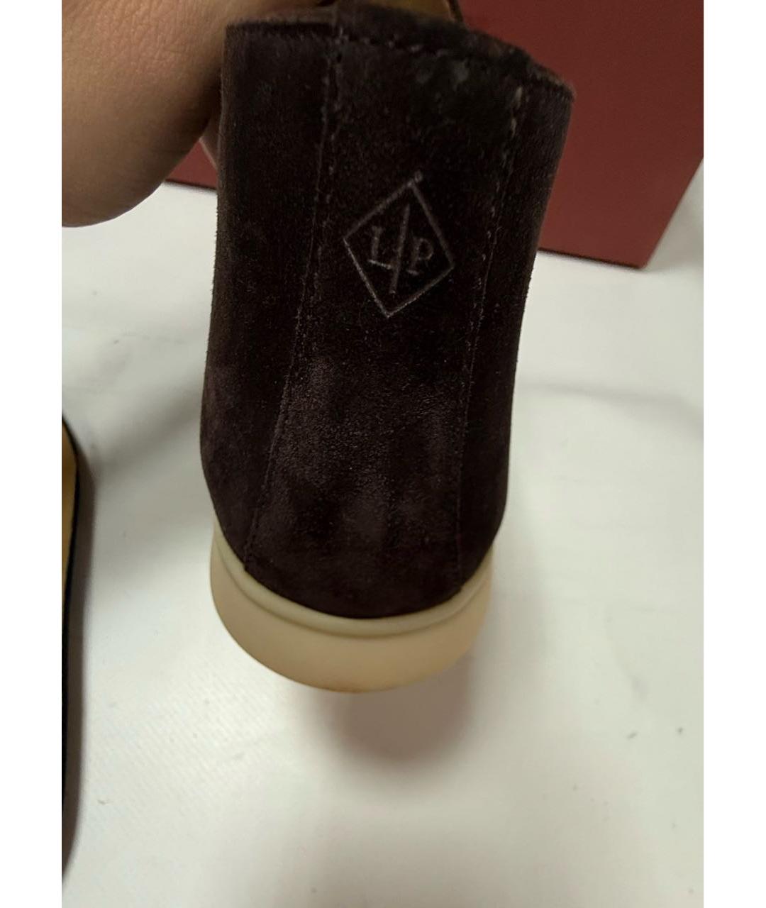 LORO PIANA Коричневые замшевые лоферы, фото 6