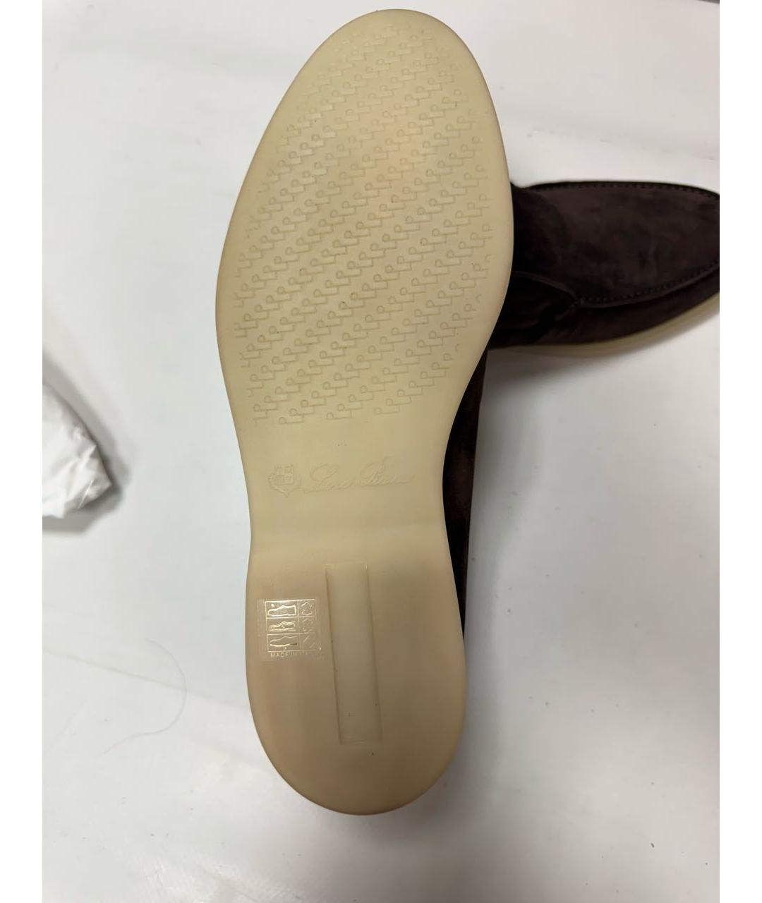 LORO PIANA Коричневые замшевые лоферы, фото 7