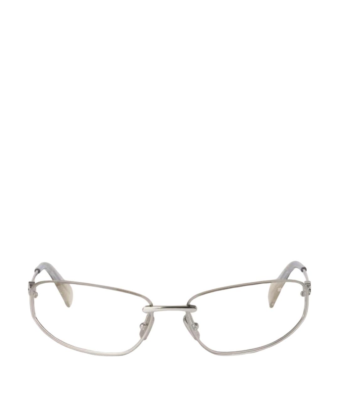 MIU MIU Серебряные металлические солнцезащитные очки, фото 1