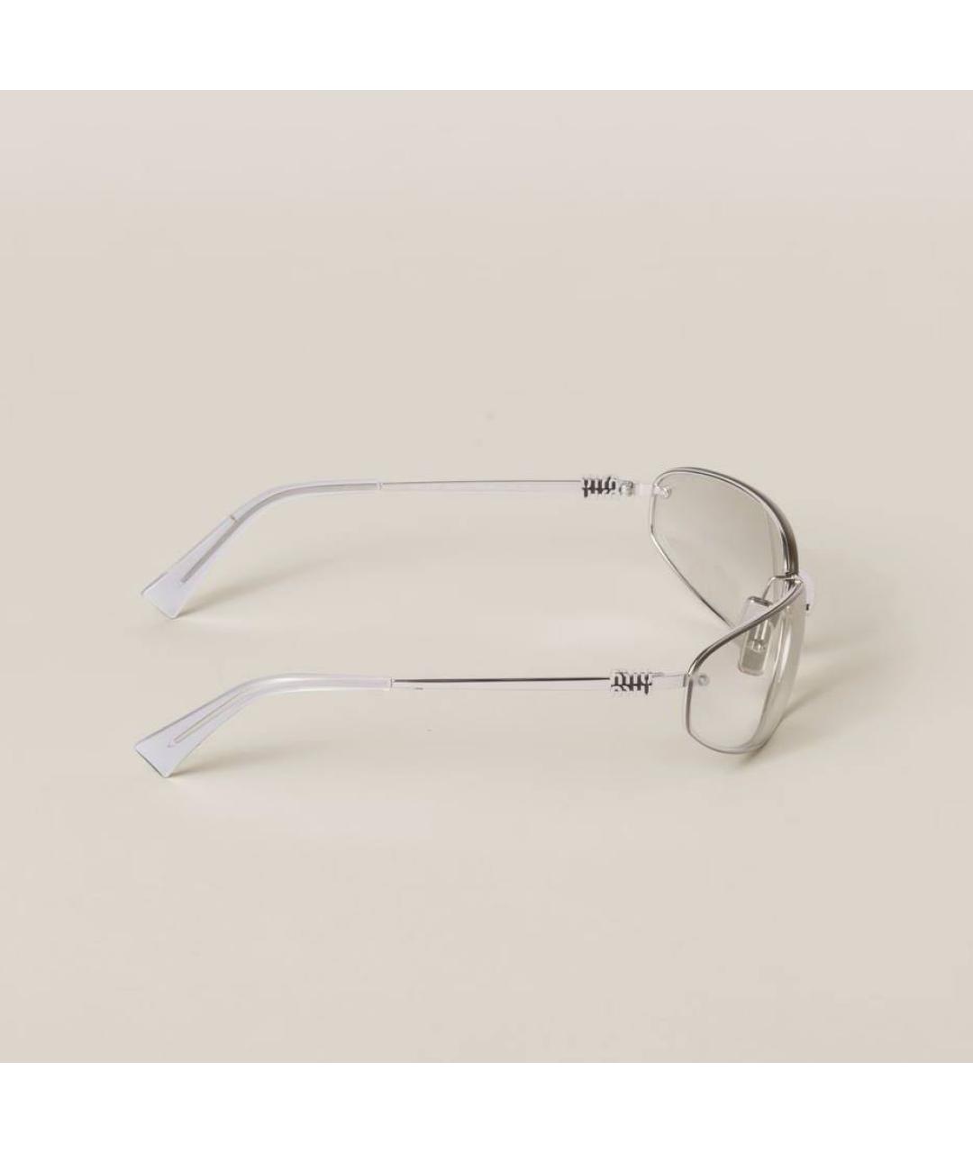 MIU MIU Серебряные металлические солнцезащитные очки, фото 4