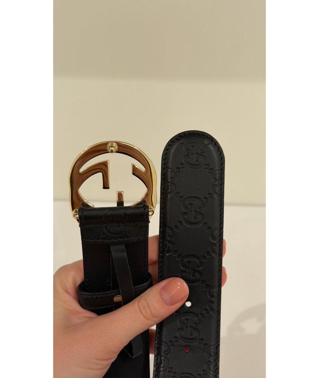 GUCCI Черный кожаный ремень, фото 5