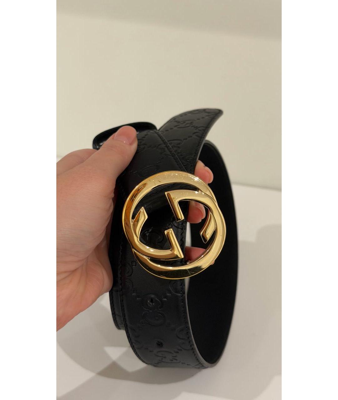 GUCCI Черный кожаный ремень, фото 2