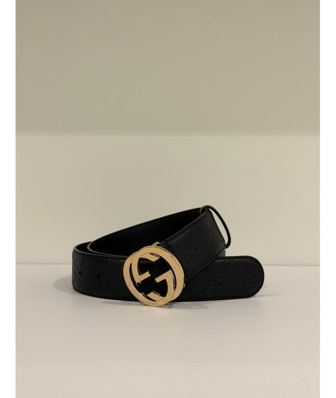 GUCCI Черный кожаный ремень, фото 8