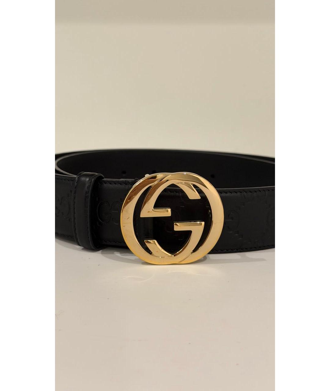 GUCCI Черный кожаный ремень, фото 3