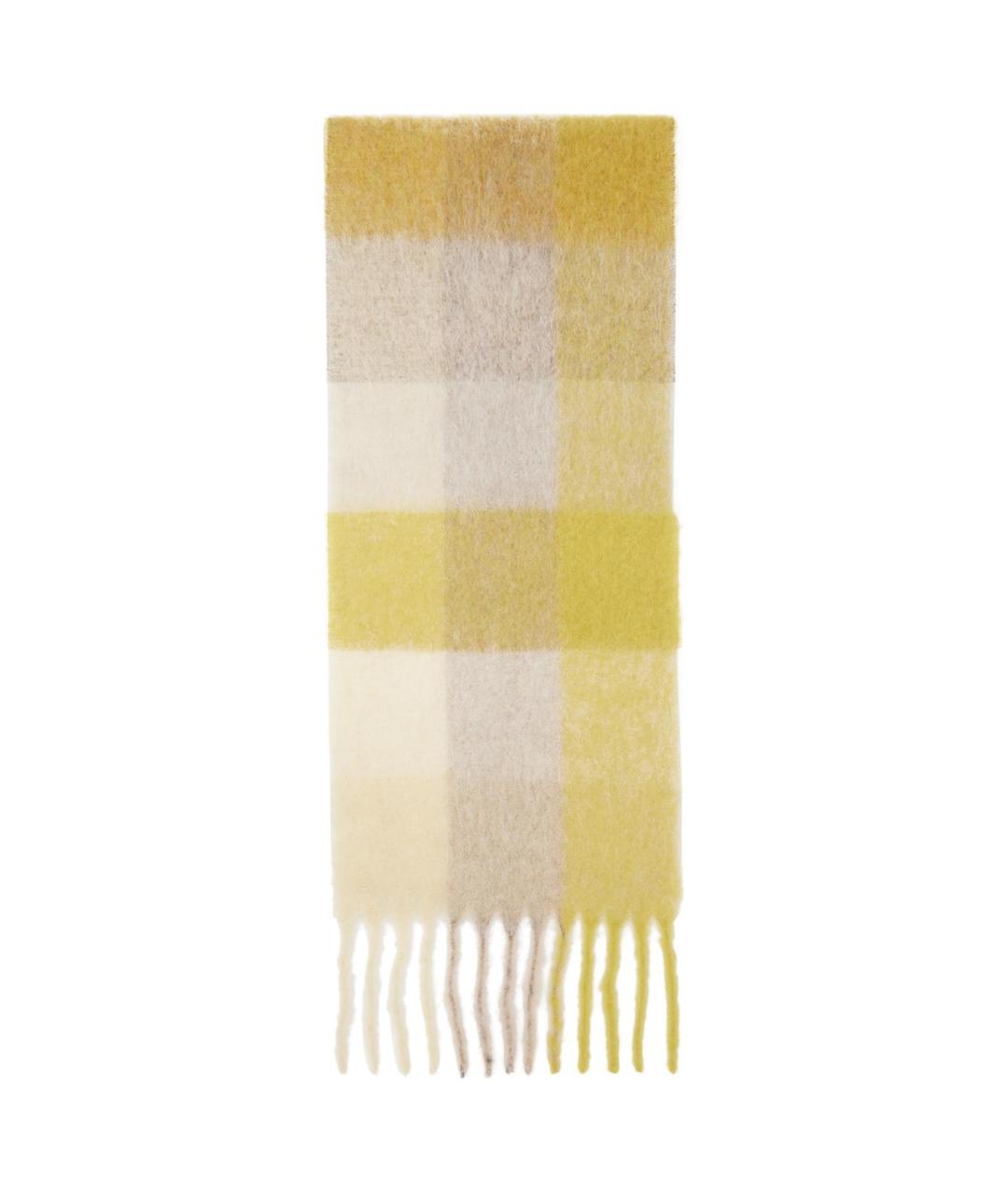 ACNE STUDIOS Желтый шерстяной шарф, фото 3