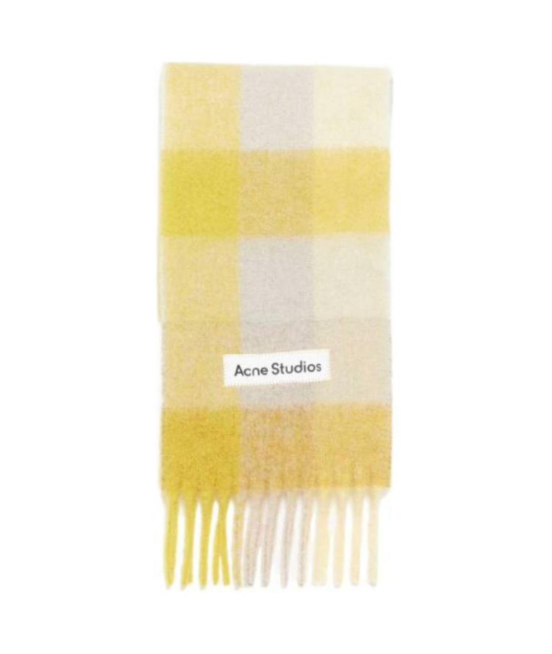 ACNE STUDIOS Желтый шерстяной шарф, фото 1