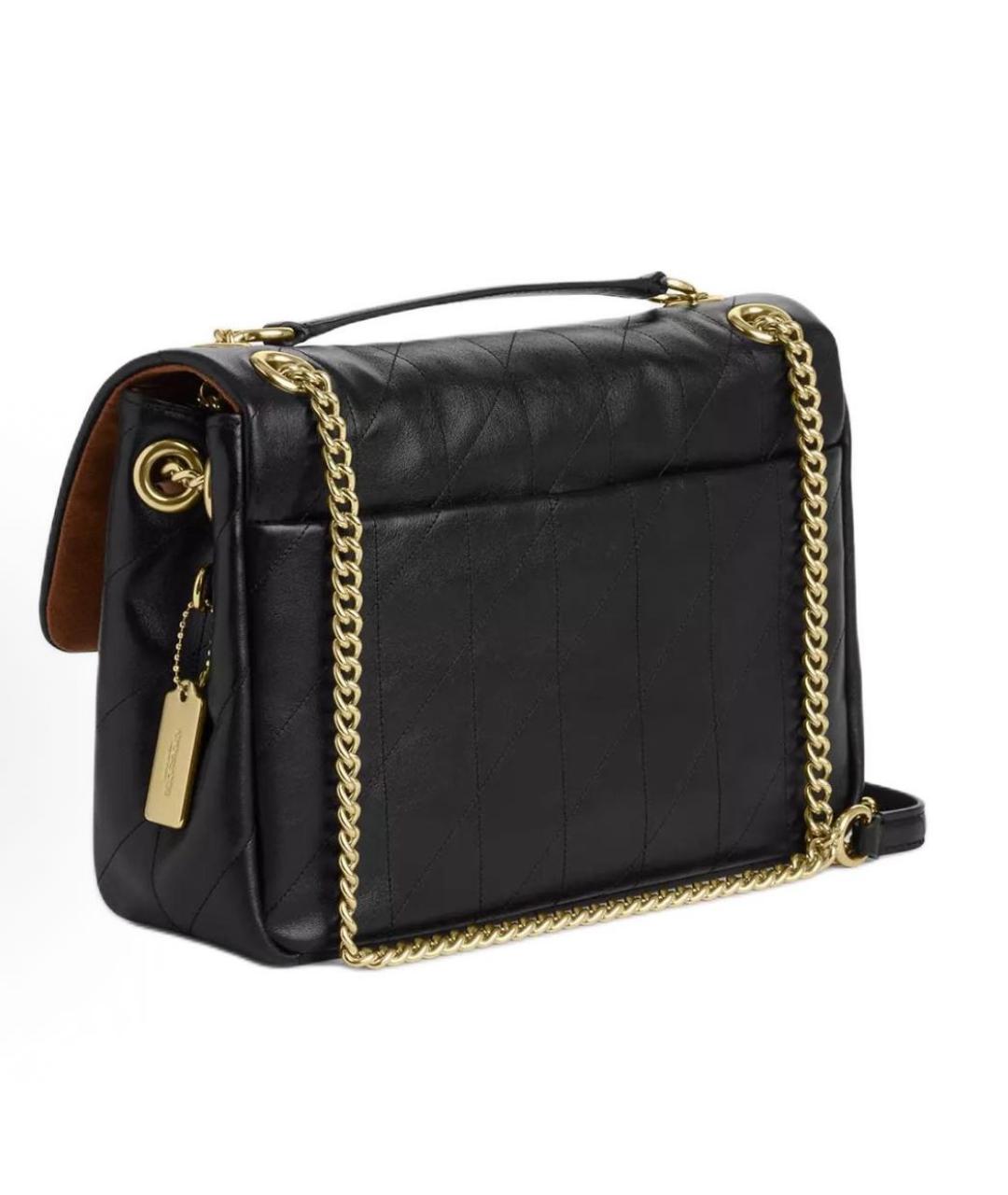 COACH Черная кожаная сумка через плечо, фото 2