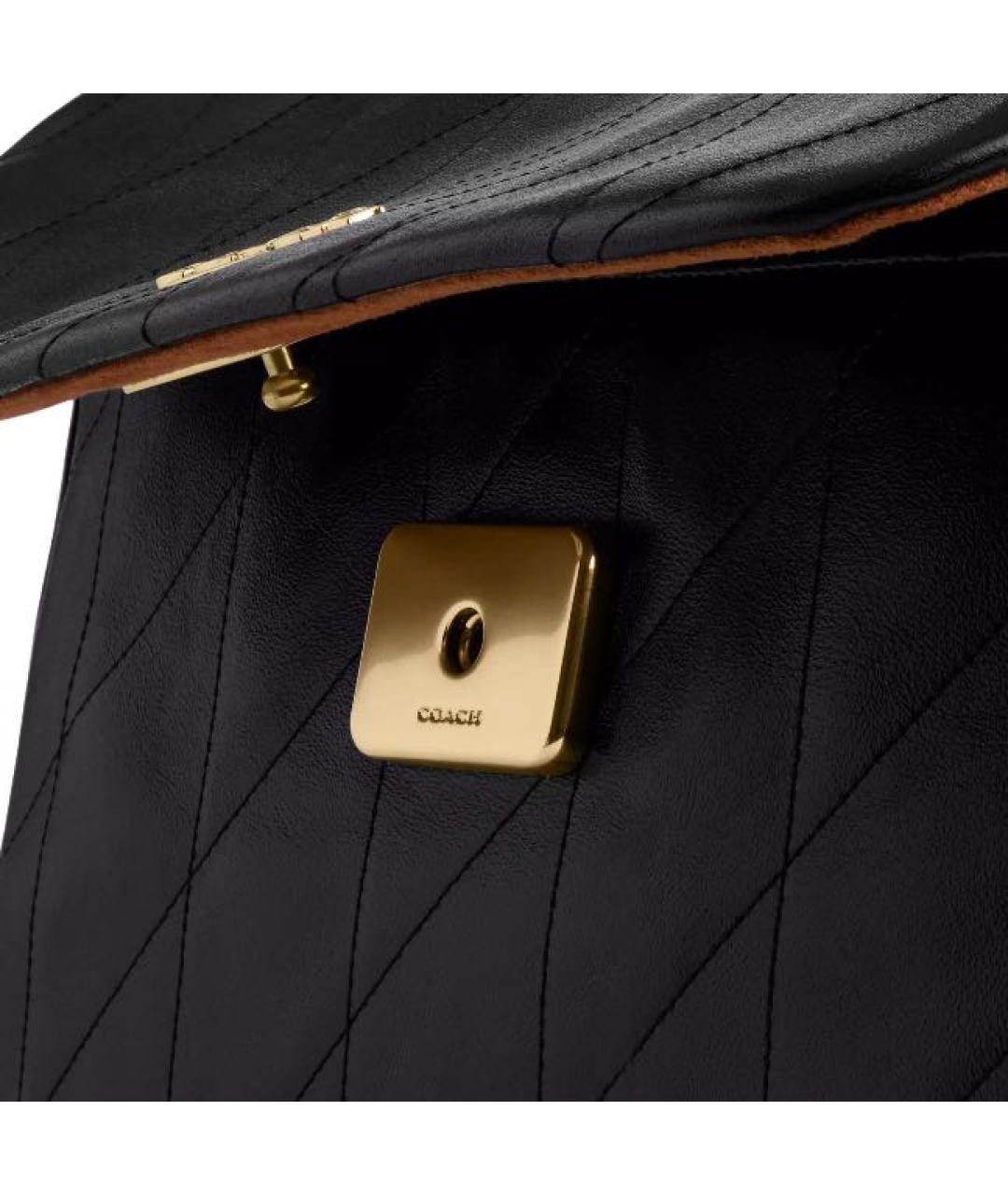 COACH Черная кожаная сумка через плечо, фото 4