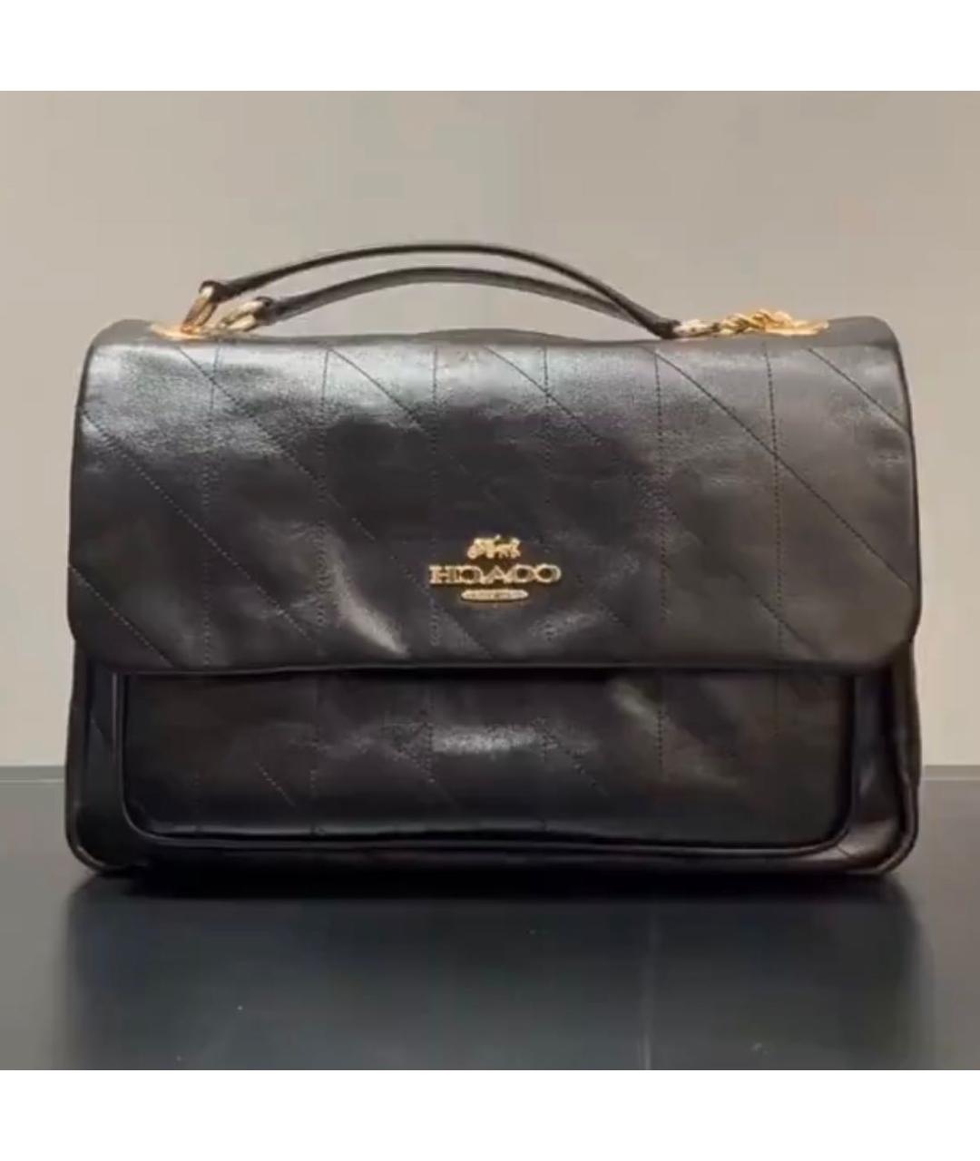 COACH Черная кожаная сумка через плечо, фото 7