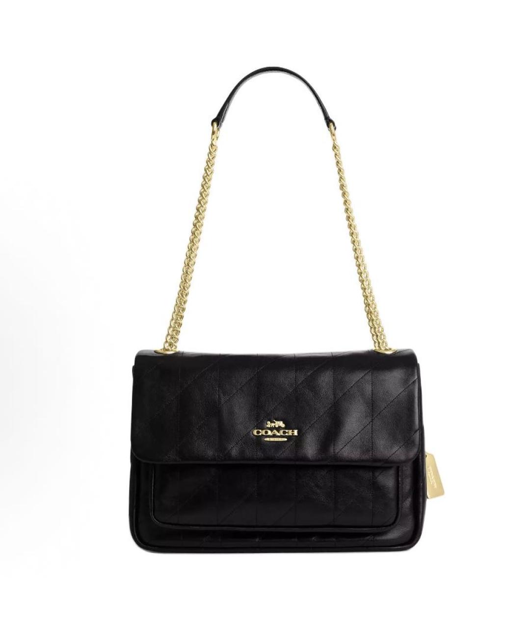 COACH Черная кожаная сумка через плечо, фото 9