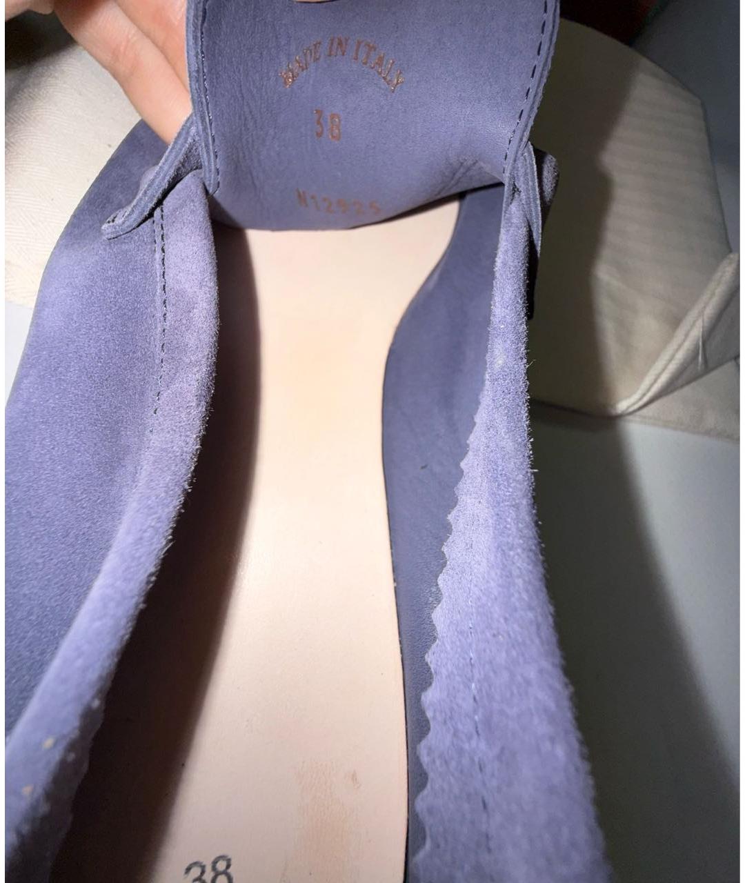 LORO PIANA Темно-синие замшевые лоферы, фото 5