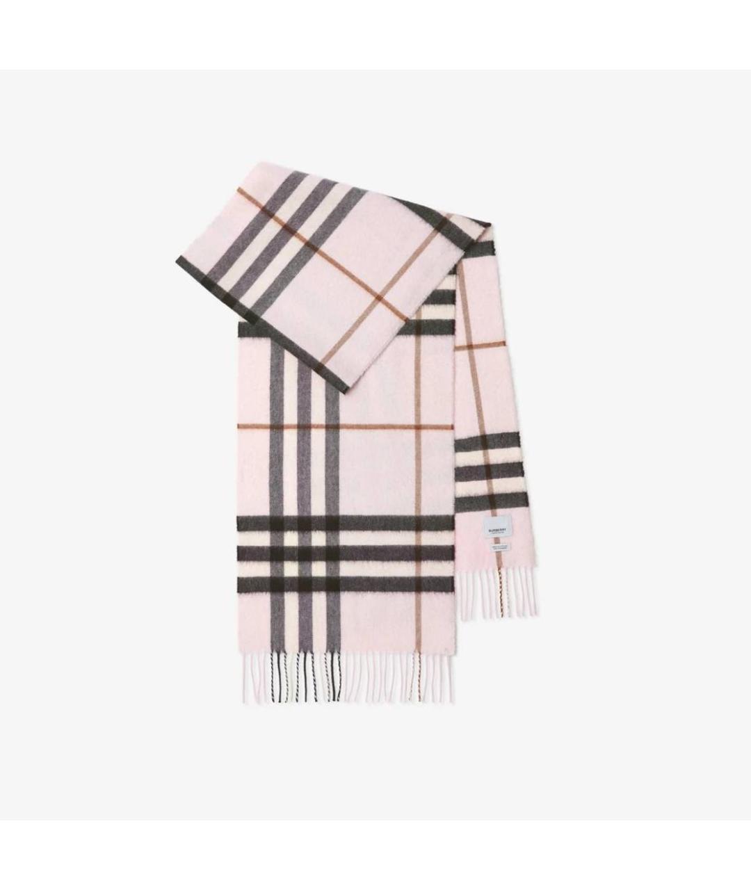 BURBERRY Розовый кашемировый шарф, фото 4