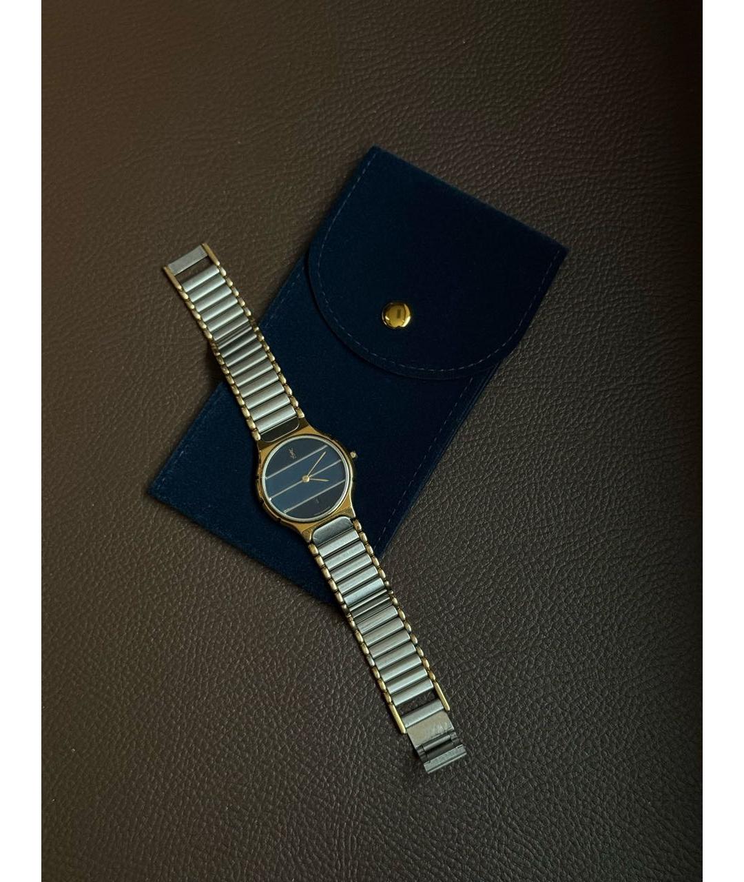 SAINT LAURENT Серебряные позолоченные часы, фото 6