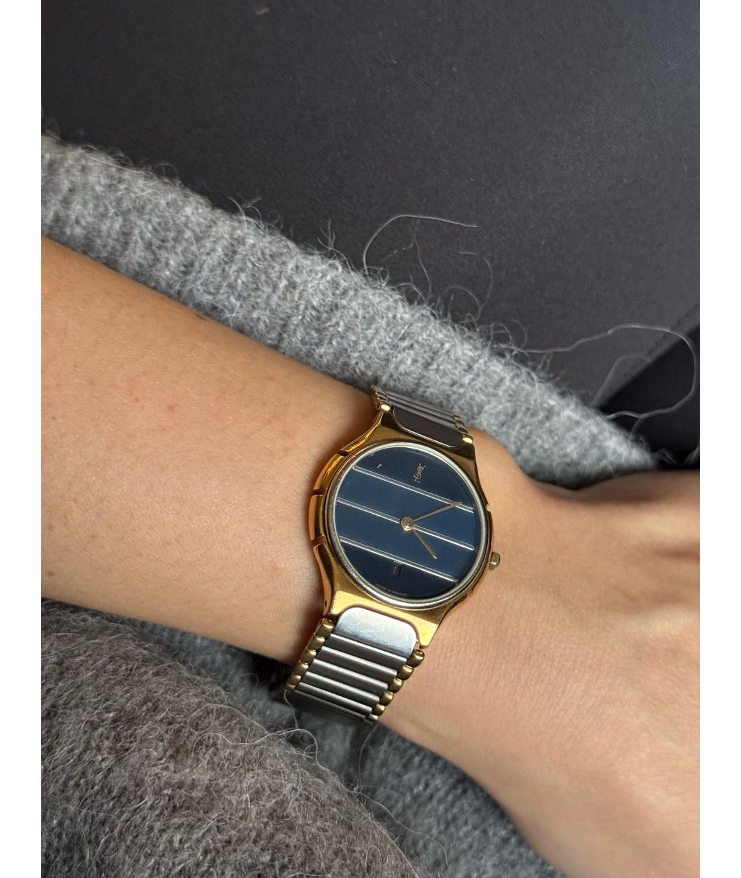 SAINT LAURENT Серебряные позолоченные часы, фото 7