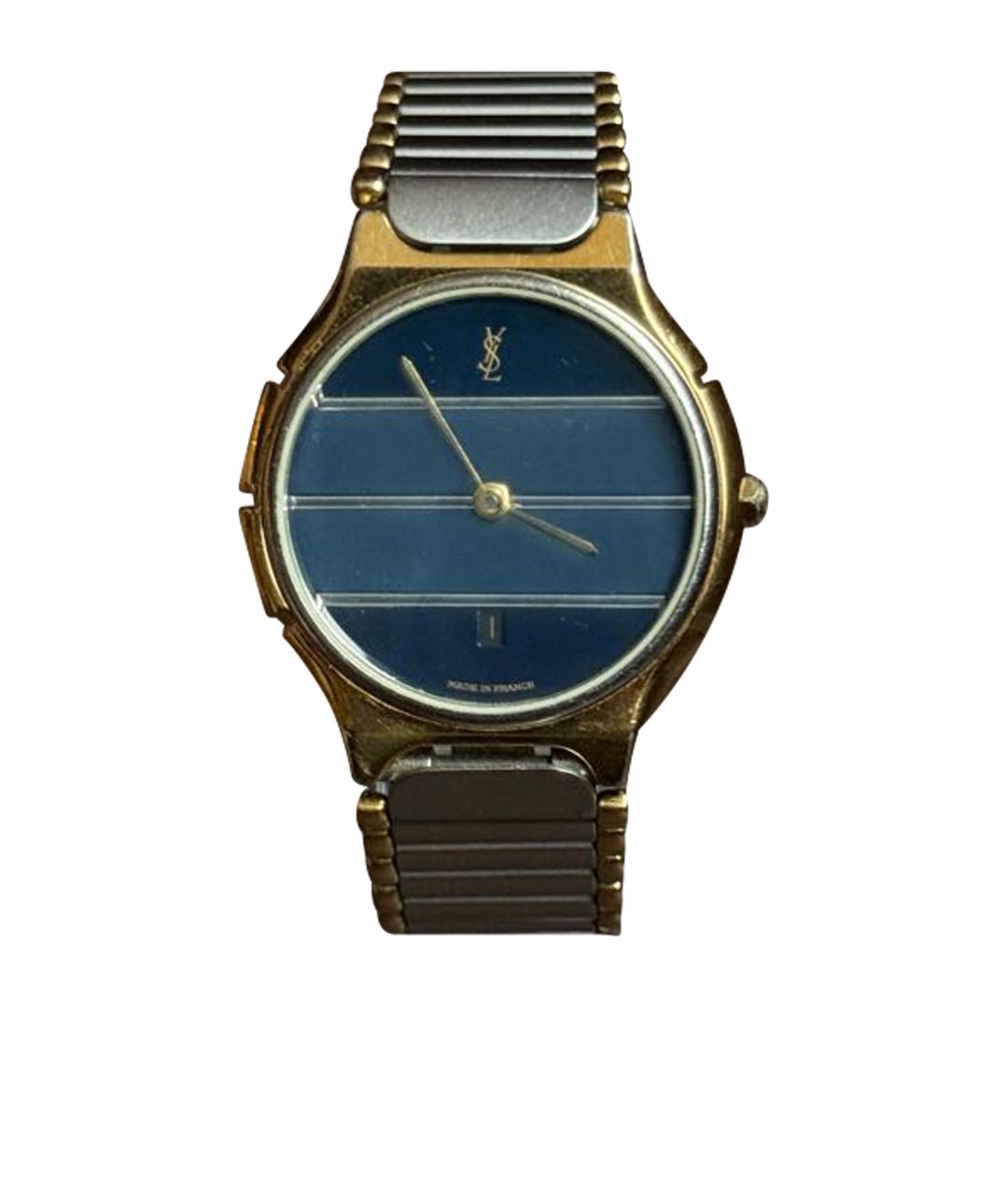 SAINT LAURENT Серебряные позолоченные часы, фото 1