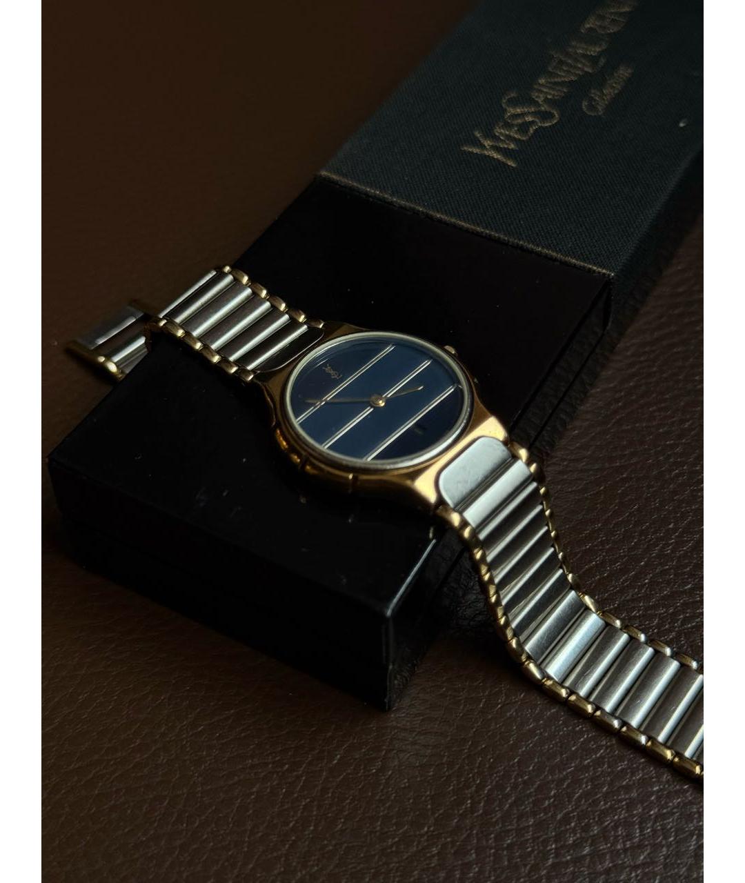 SAINT LAURENT Серебряные позолоченные часы, фото 4