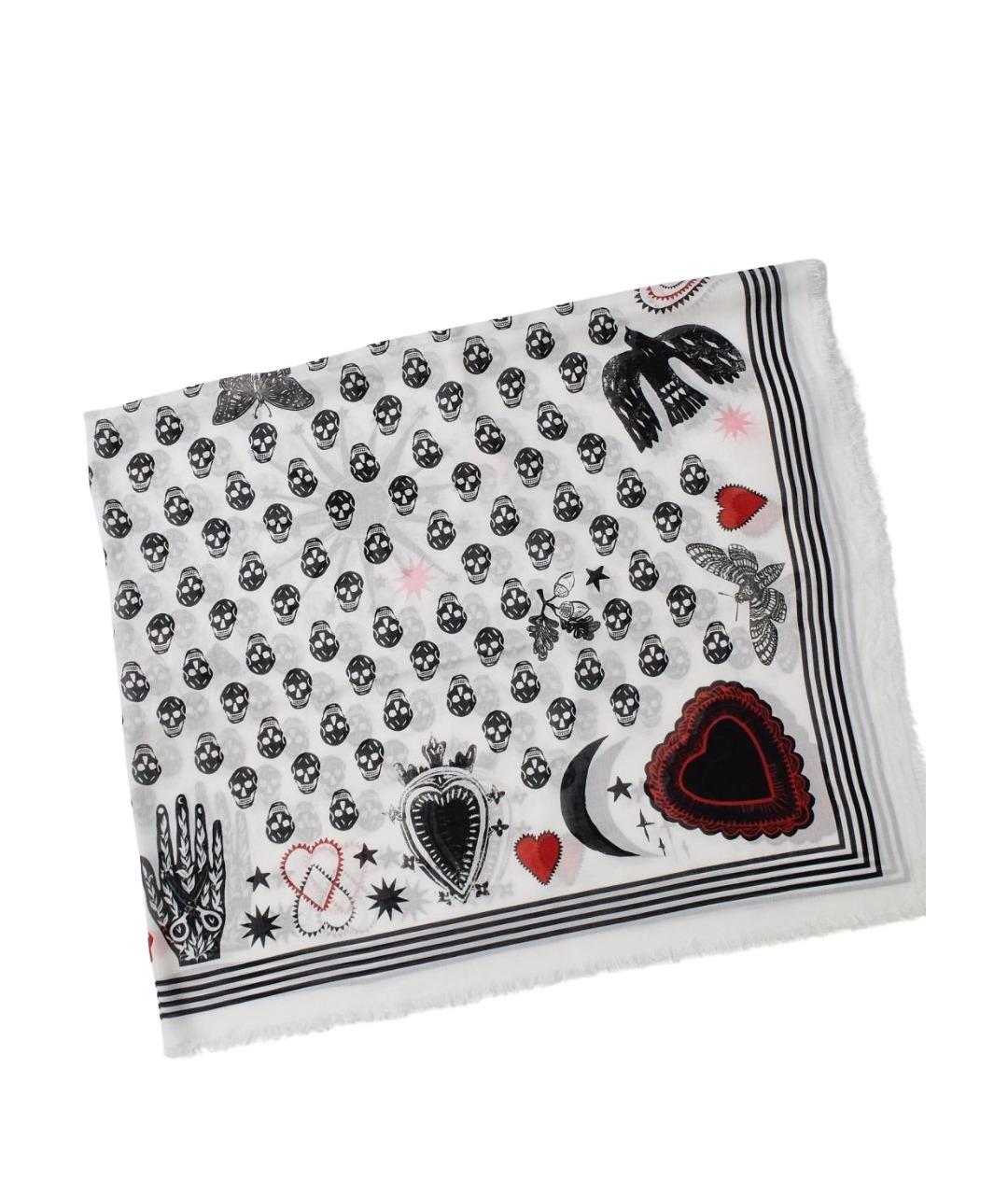 ALEXANDER MCQUEEN Белый шелковый платок, фото 1