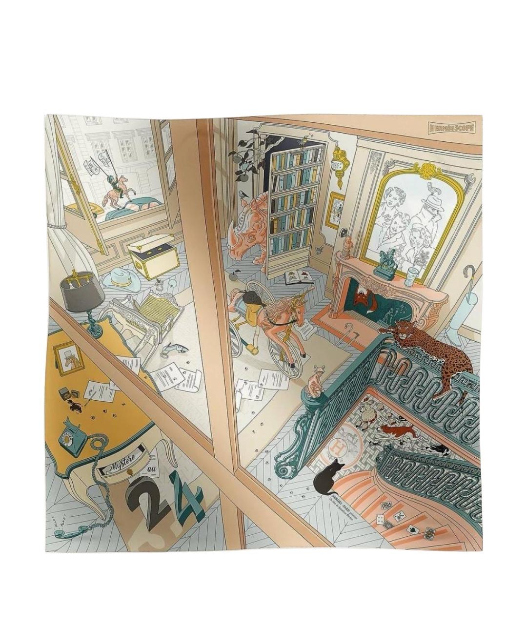 HERMES Мульти шелковый платок, фото 1