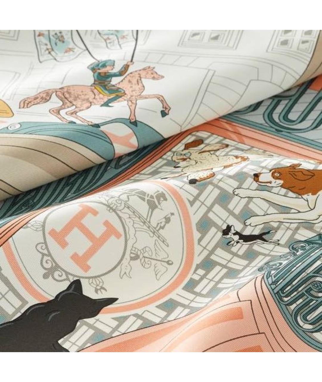 HERMES Мульти шелковый платок, фото 2