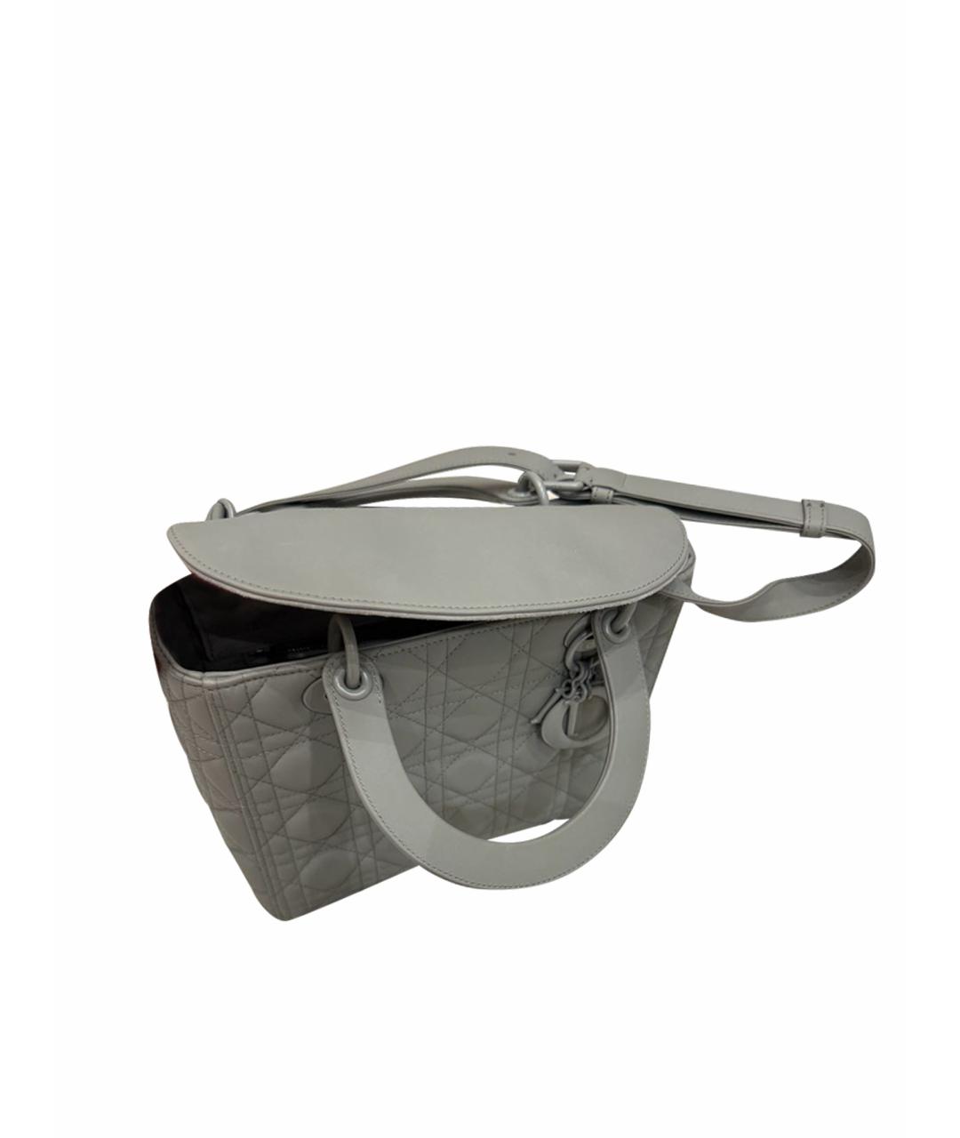 CHRISTIAN DIOR Антрацитовая кожаная сумка с короткими ручками, фото 1