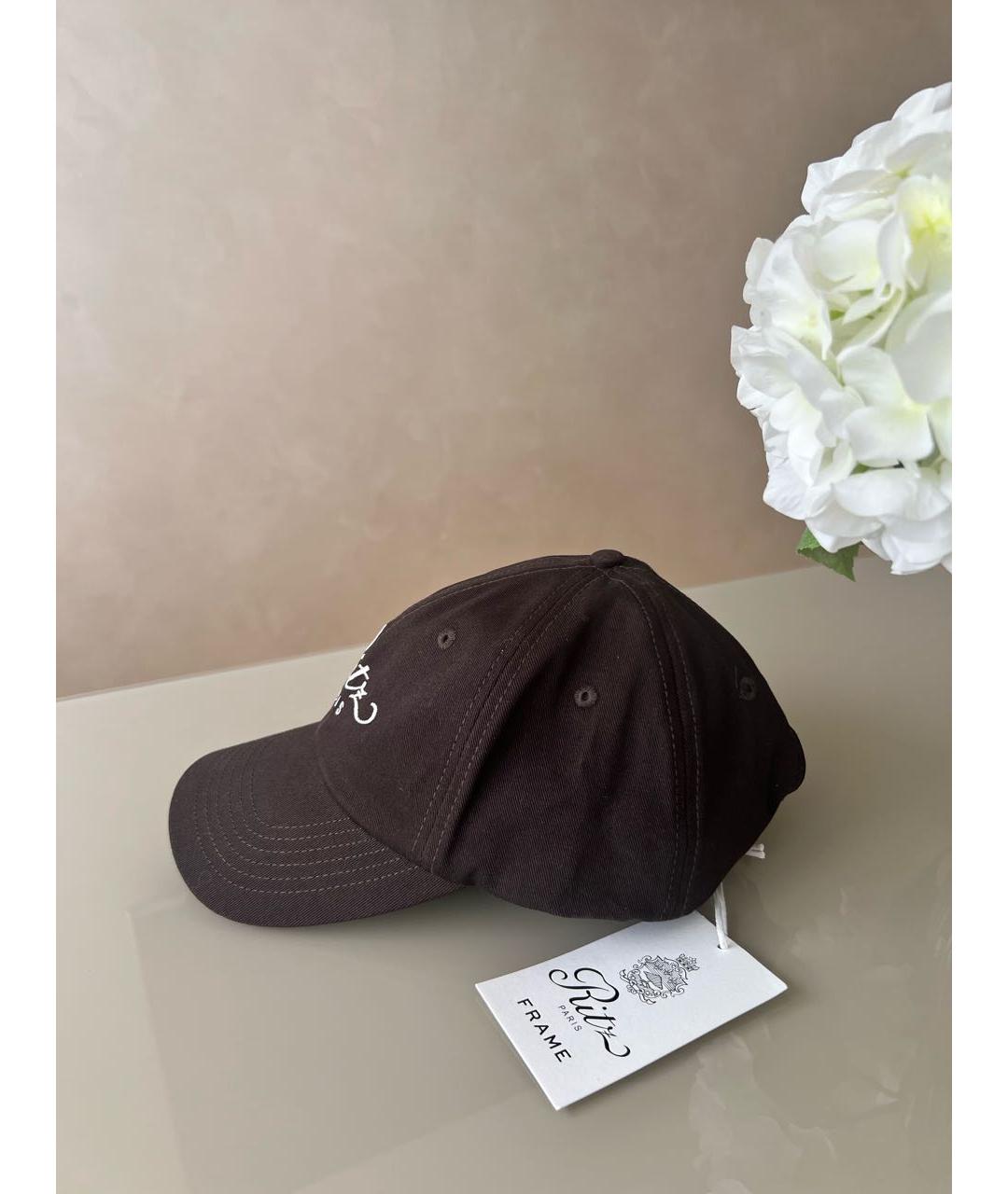 FRAME Коричневая хлопковая кепка, фото 3