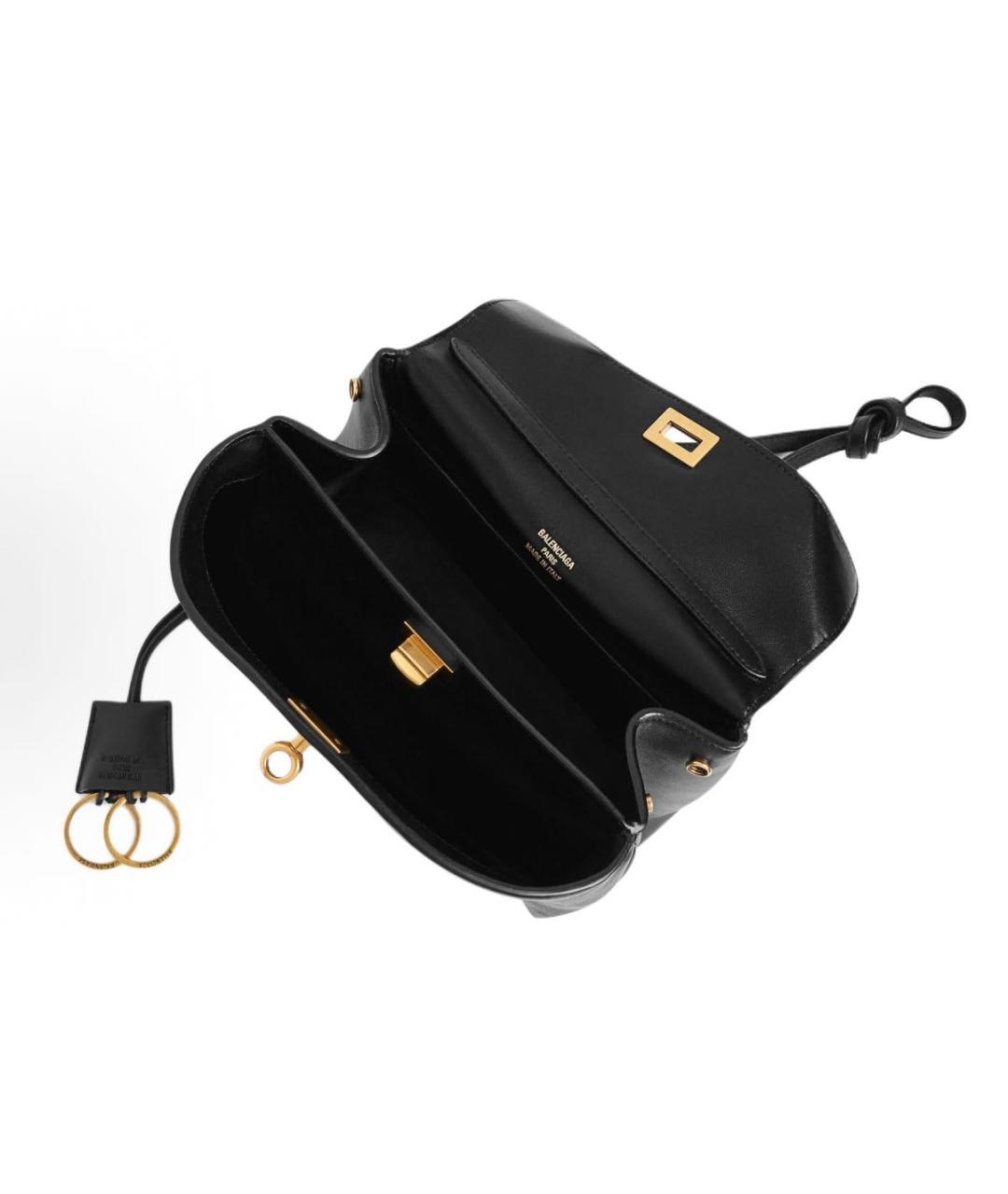 BALENCIAGA Черная кожаная сумка с короткими ручками, фото 3