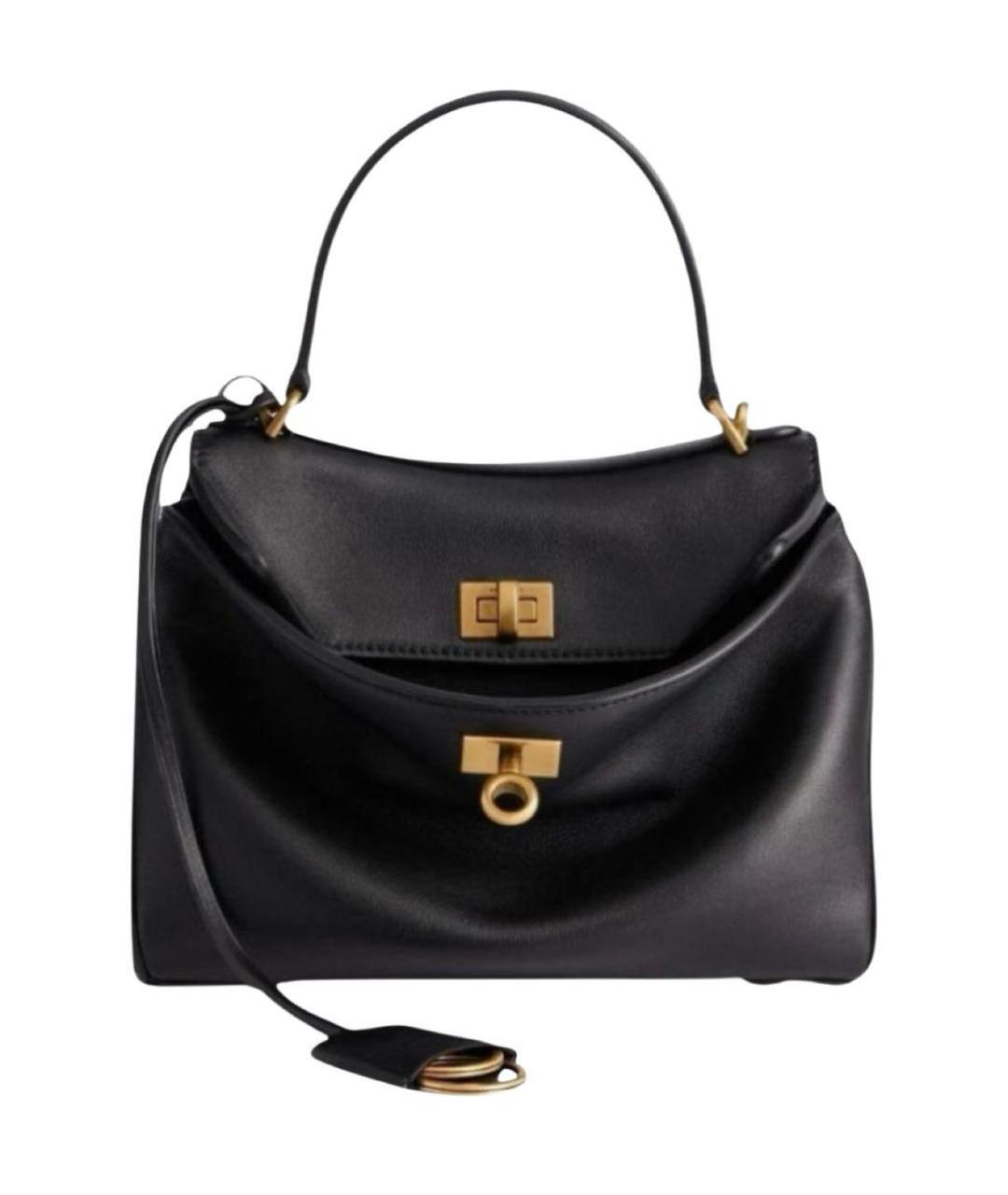 BALENCIAGA Черная кожаная сумка с короткими ручками, фото 4