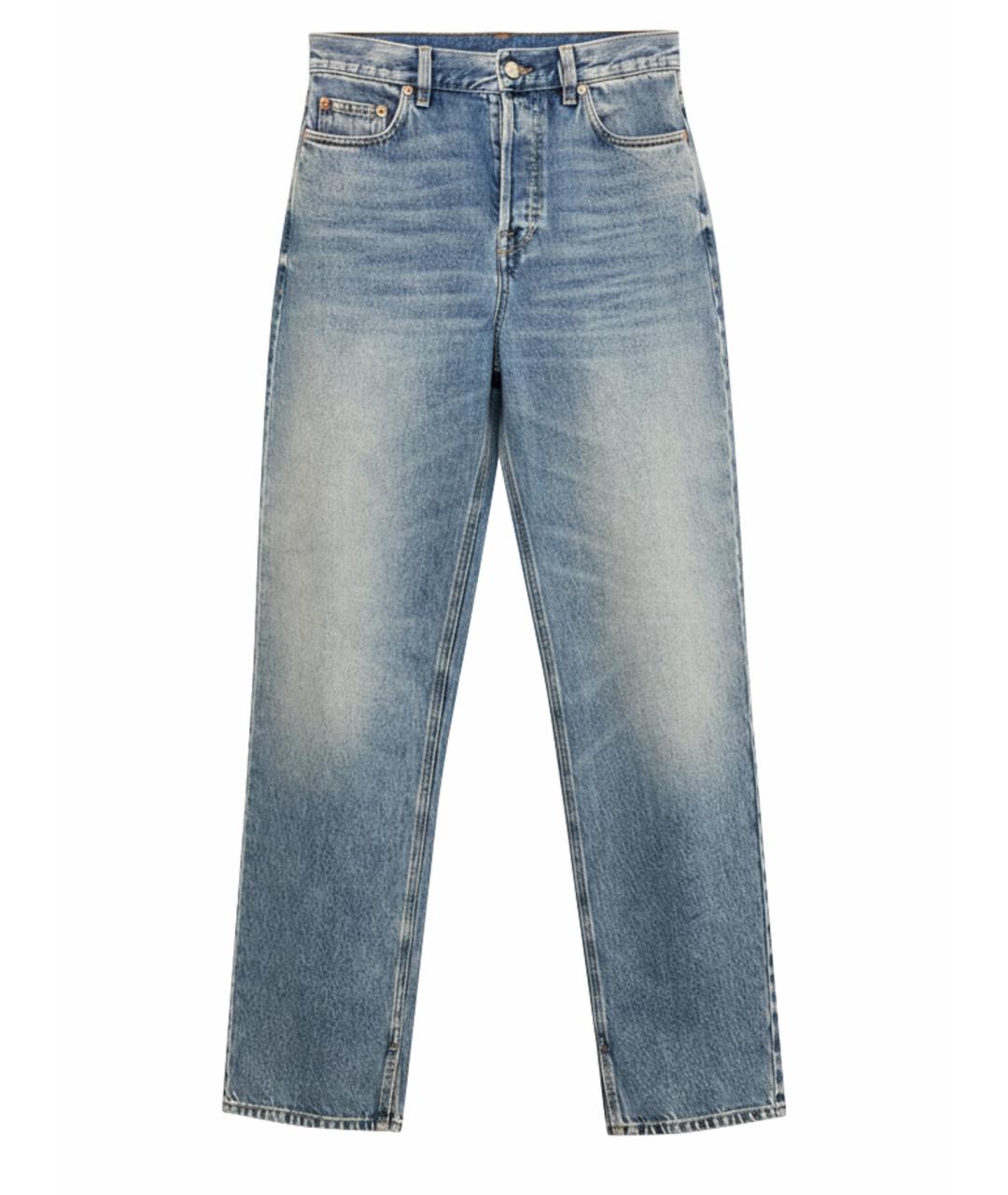 GUCCI Голубые хлопковые прямые джинсы, фото 1