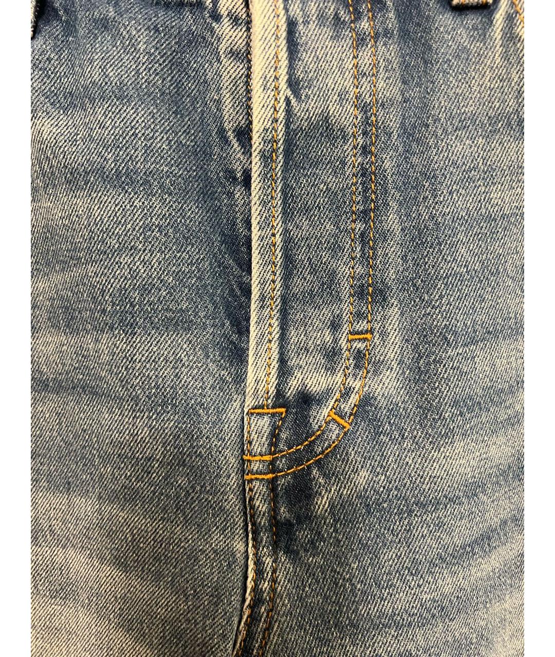 GUCCI Голубые хлопковые прямые джинсы, фото 7