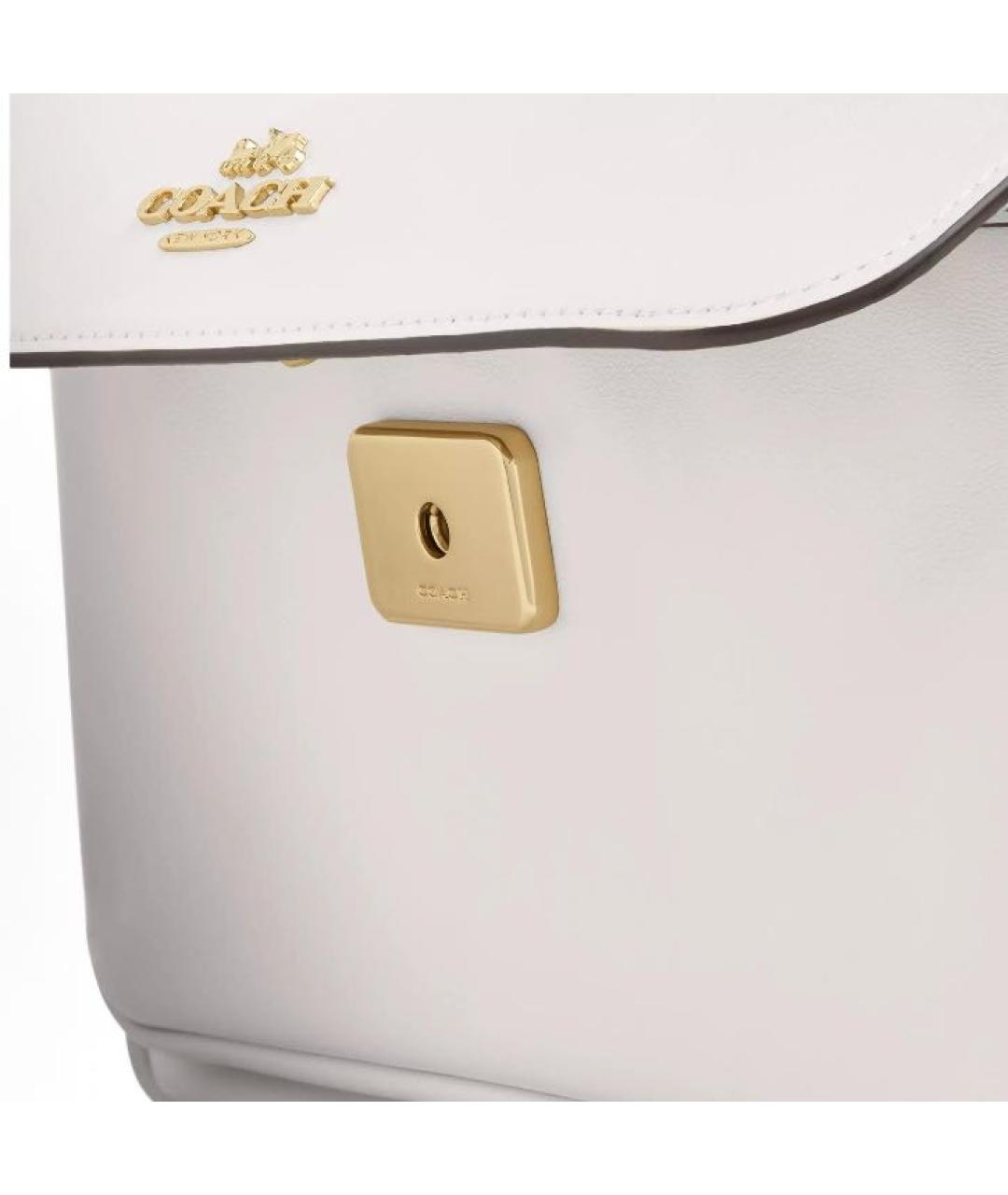 COACH Белая кожаная сумка через плечо, фото 4