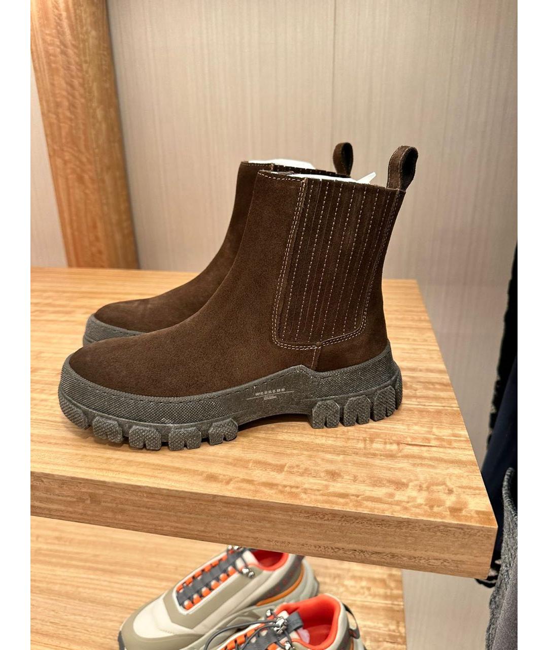 WEEKEND MAX MARA Коричневые замшевые ботинки, фото 3