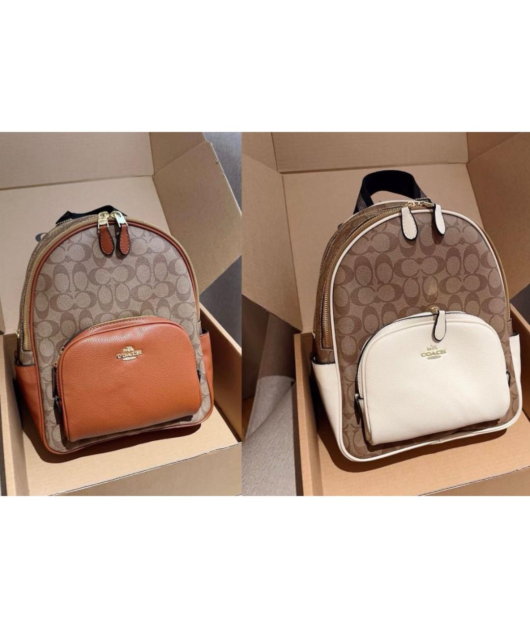 COACH Коричневый кожаный рюкзак, фото 6