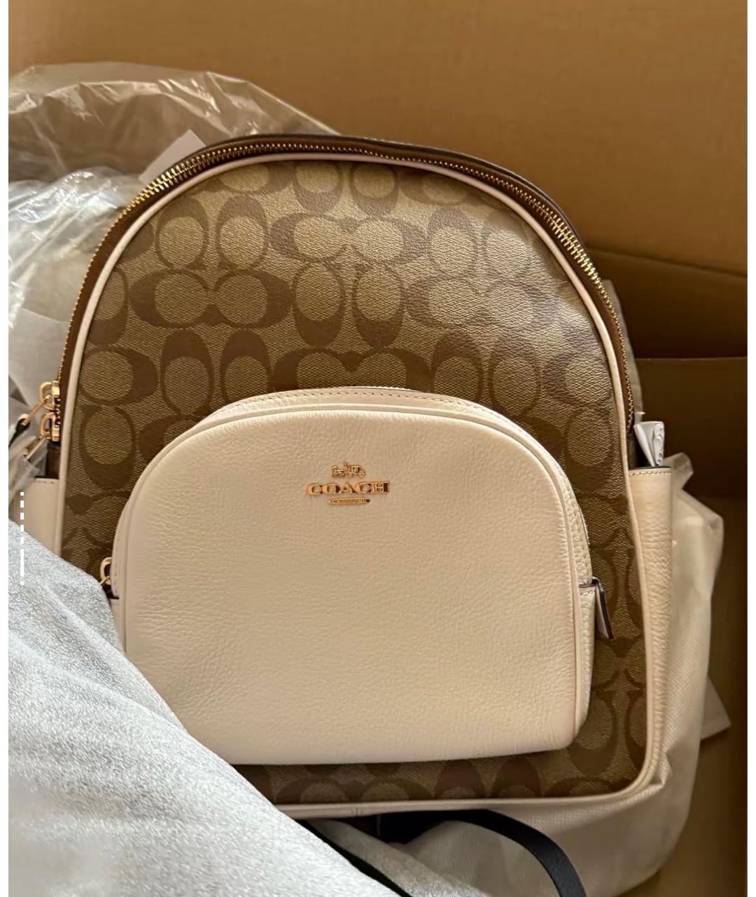 COACH Коричневый кожаный рюкзак, фото 7