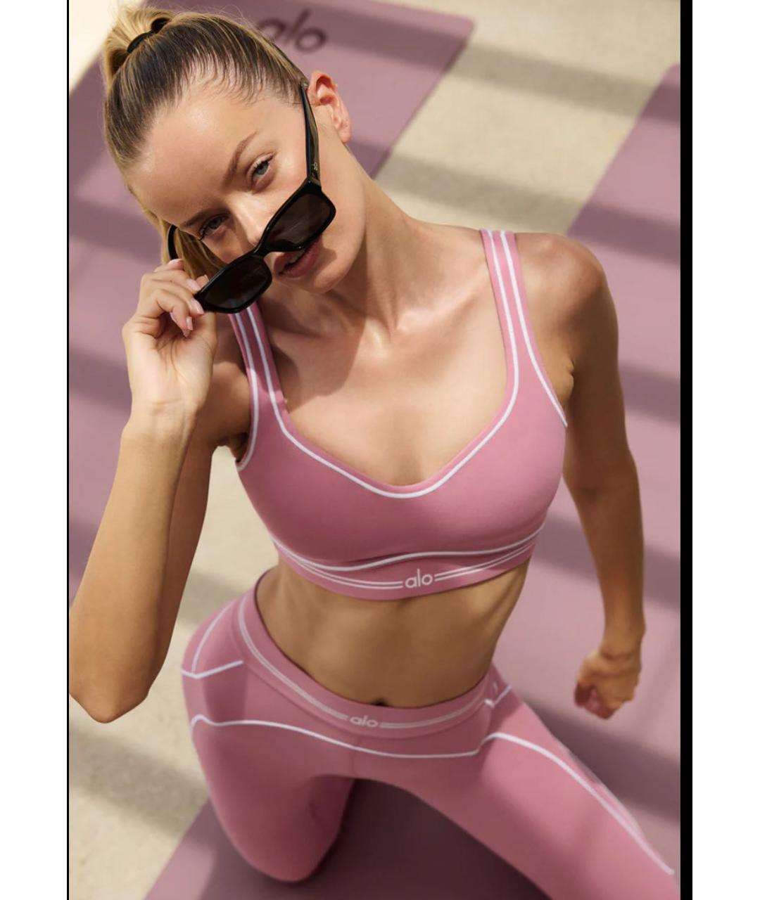 ALO YOGA Розовые спортивные брюки и шорты, фото 2