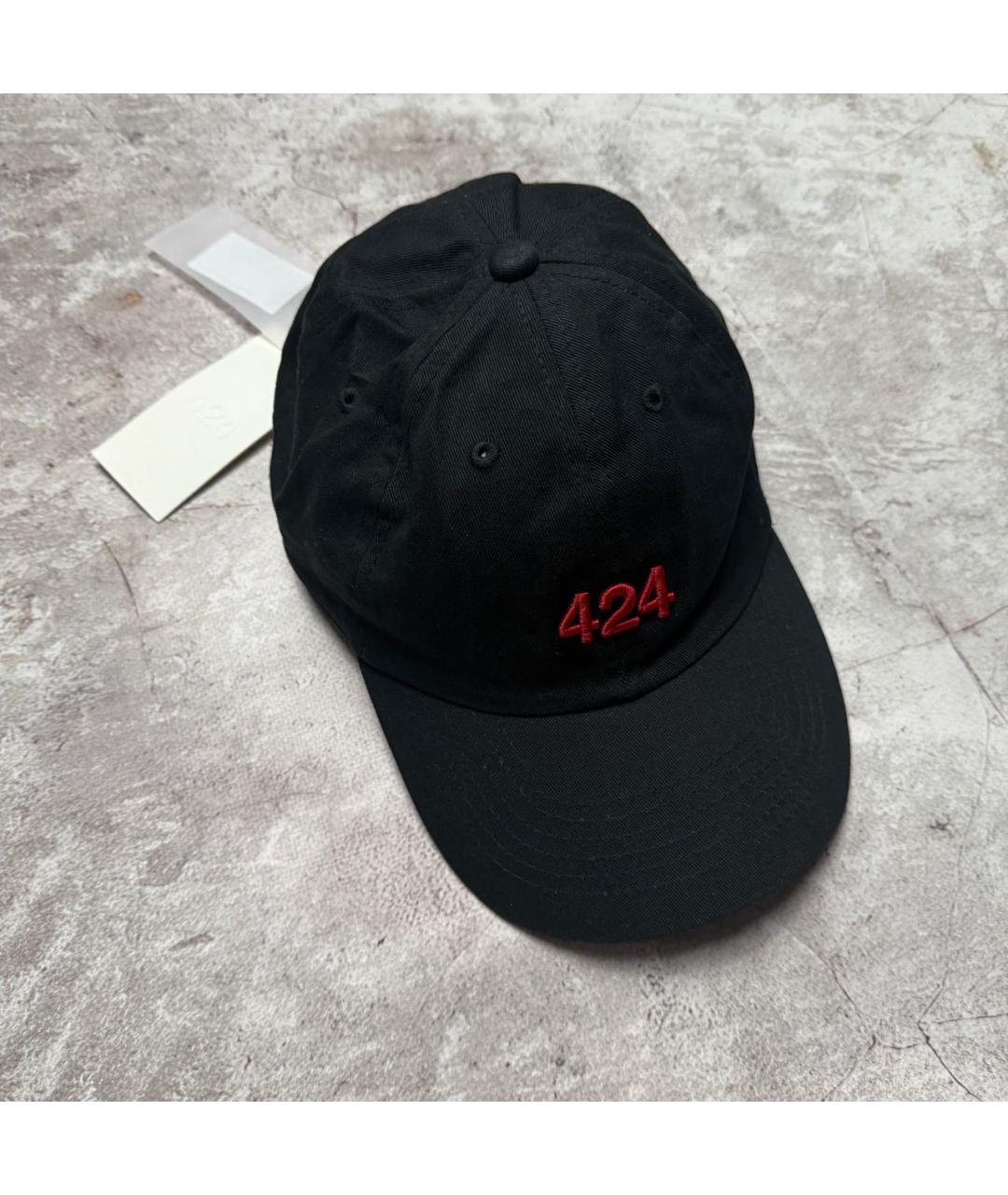 424 Черная хлопковая кепка/бейсболка, фото 4