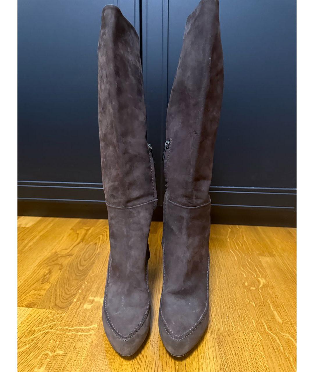 TOD'S Серые замшевые сапоги, фото 2