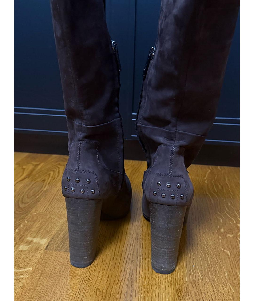 TOD'S Серые замшевые сапоги, фото 4