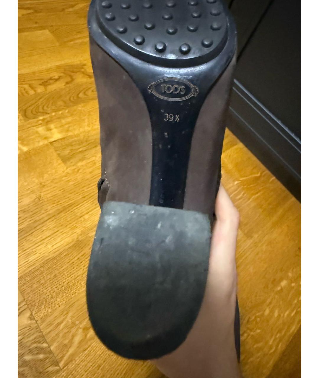 TOD'S Серые замшевые сапоги, фото 7