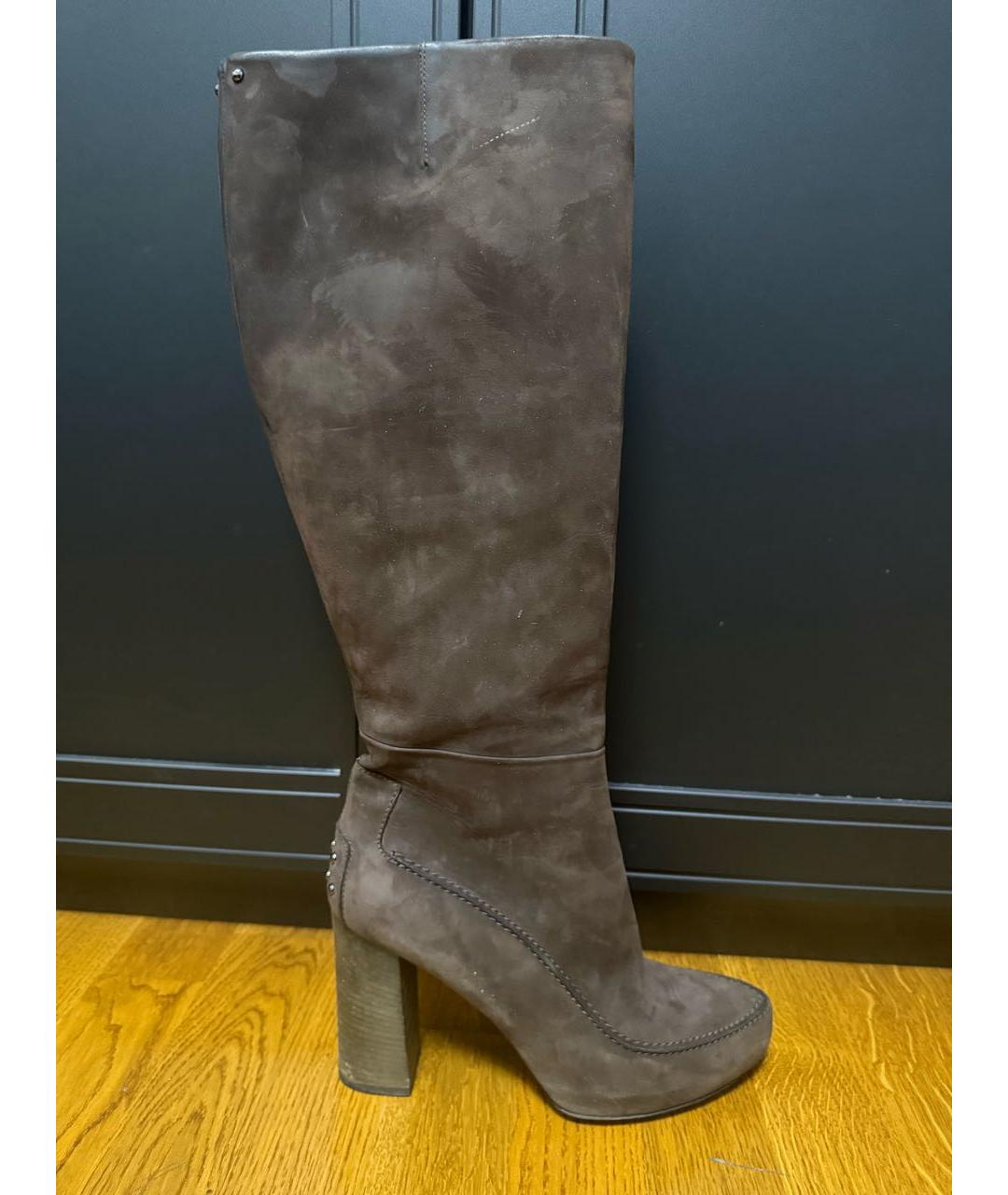 TOD'S Серые замшевые сапоги, фото 9