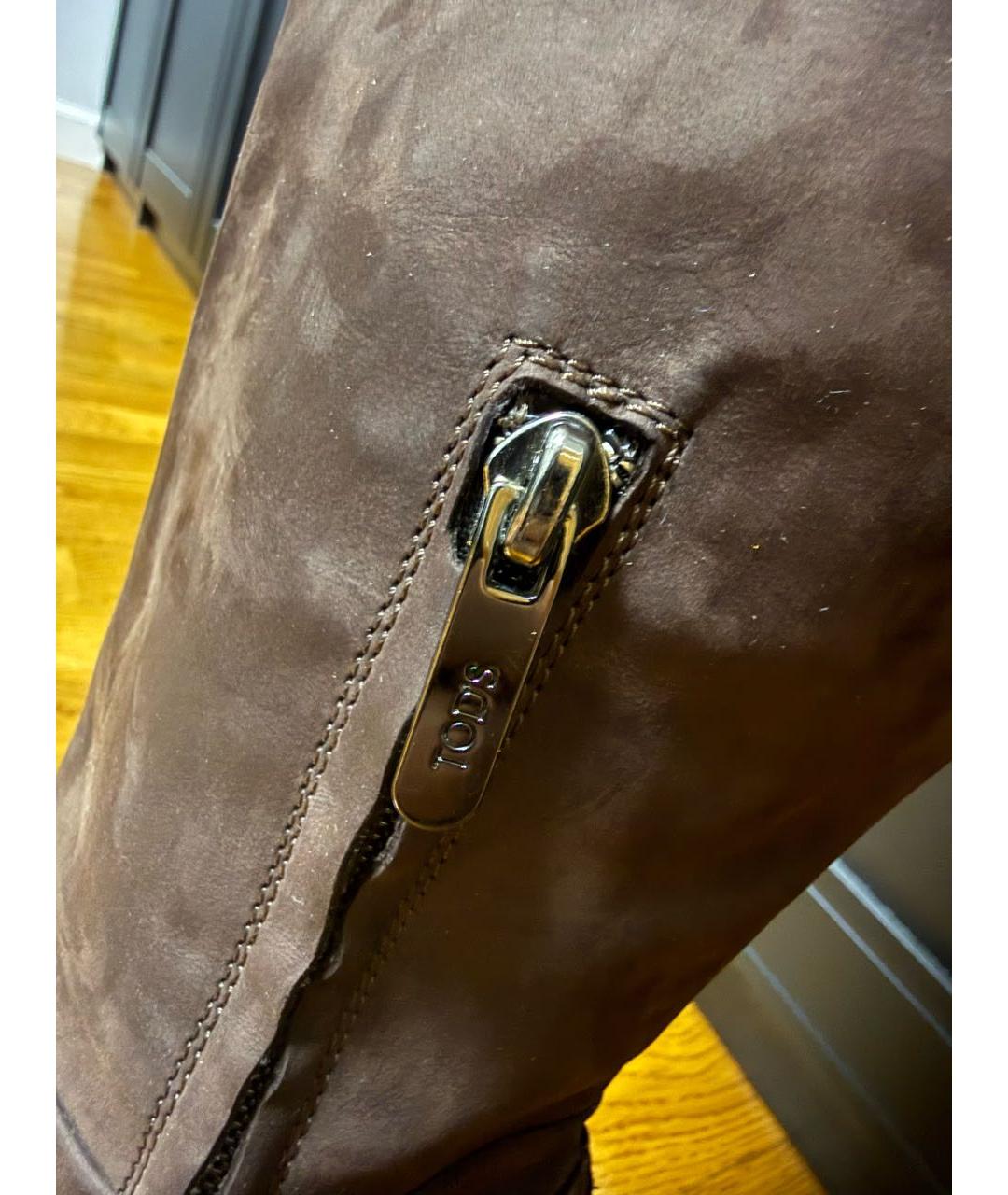 TOD'S Серые замшевые сапоги, фото 6