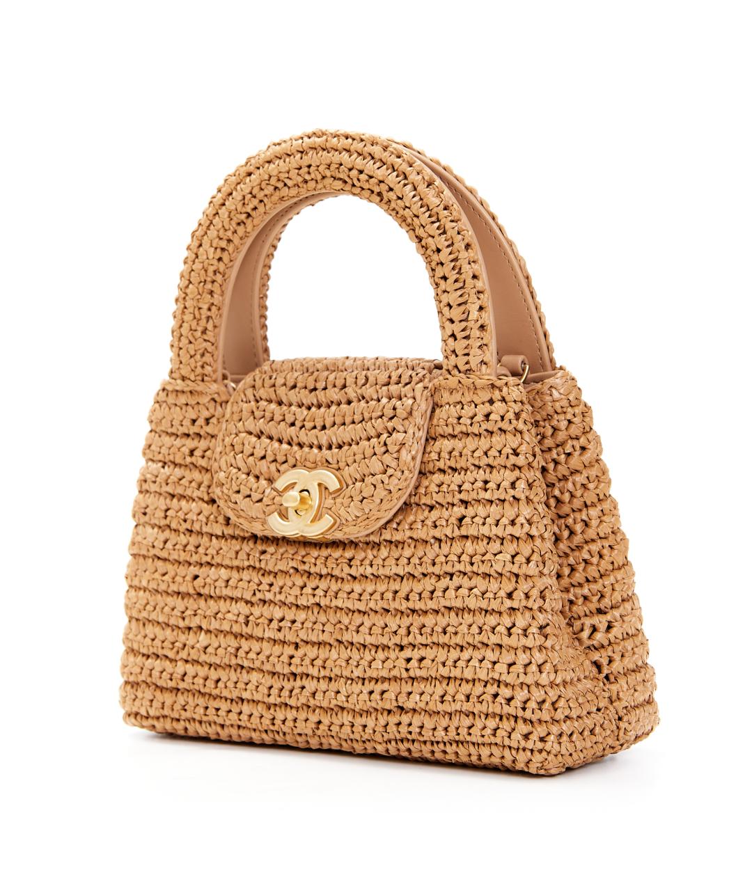 CHANEL Бежевая пелетеная сумка через плечо, фото 2