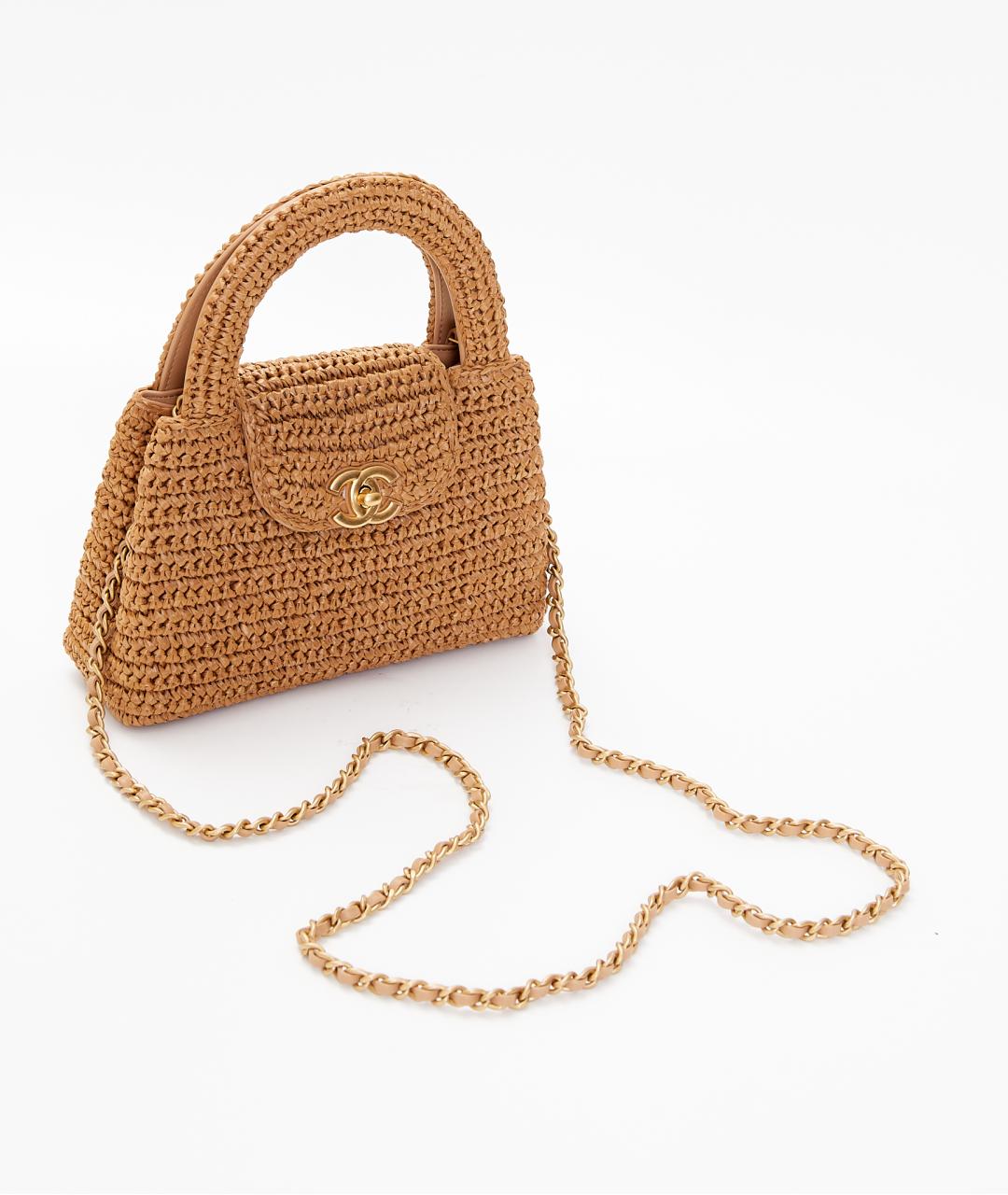 CHANEL Бежевая пелетеная сумка через плечо, фото 6