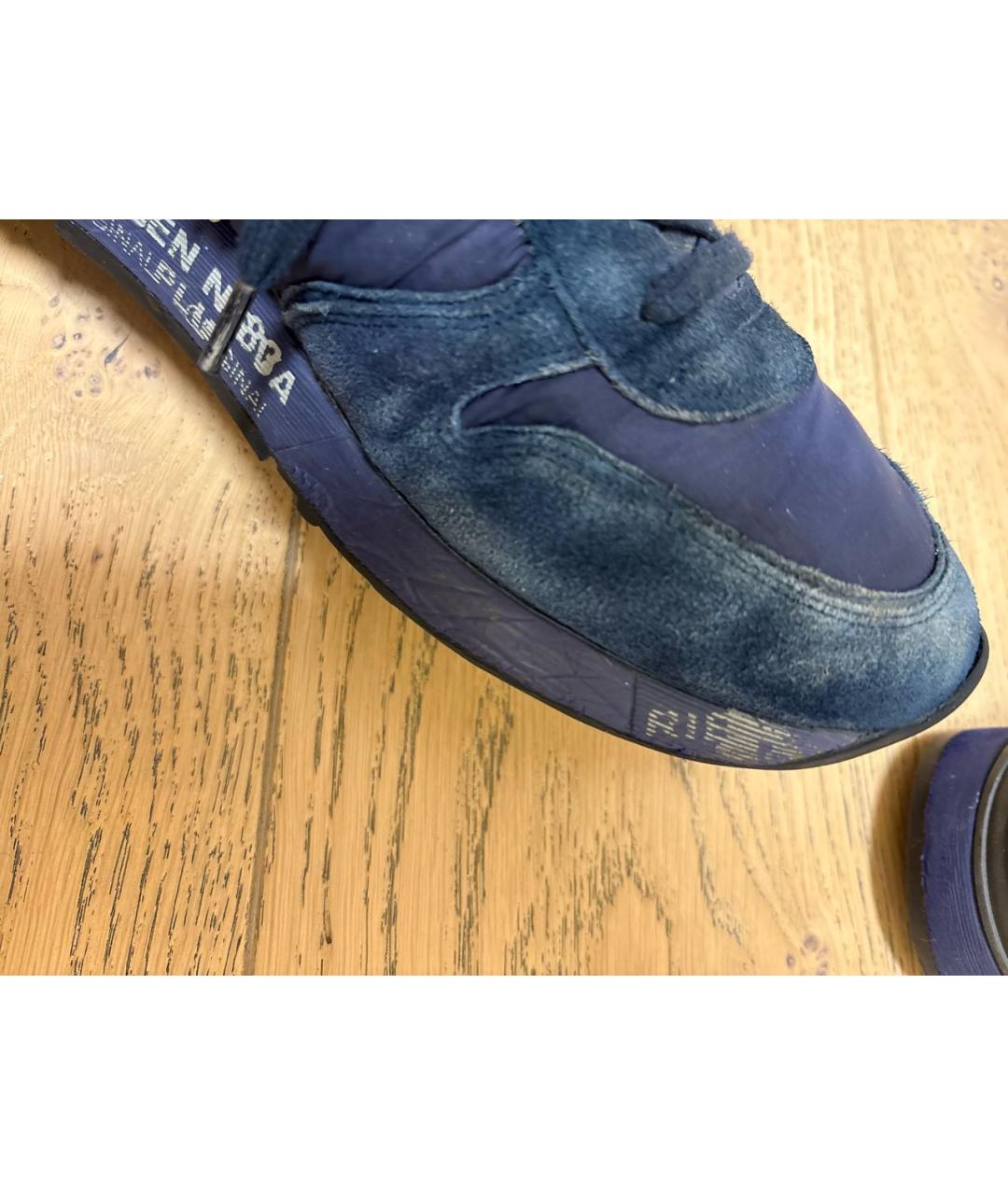 PREMIATA Темно-синие замшевые низкие кроссовки / кеды, фото 6