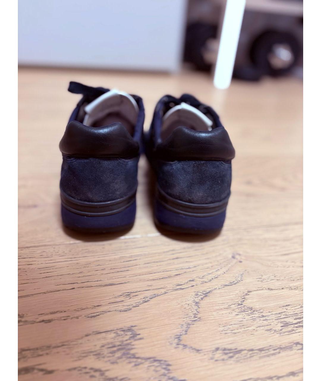 PREMIATA Темно-синие замшевые низкие кроссовки / кеды, фото 4