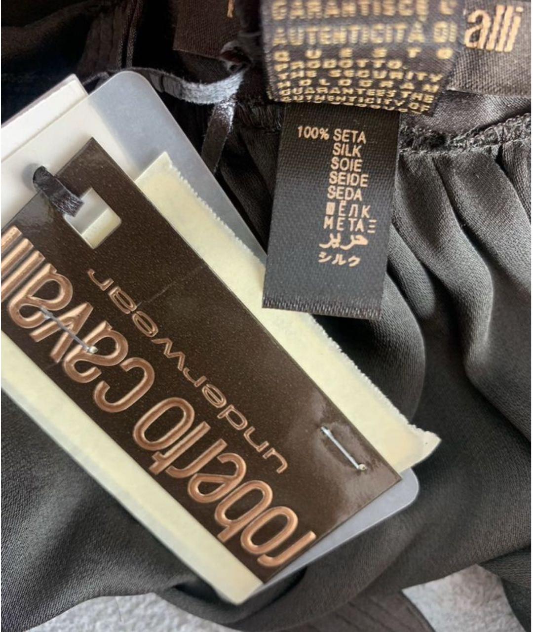 ROBERTO CAVALLI Коричневое шелковое платье, фото 8