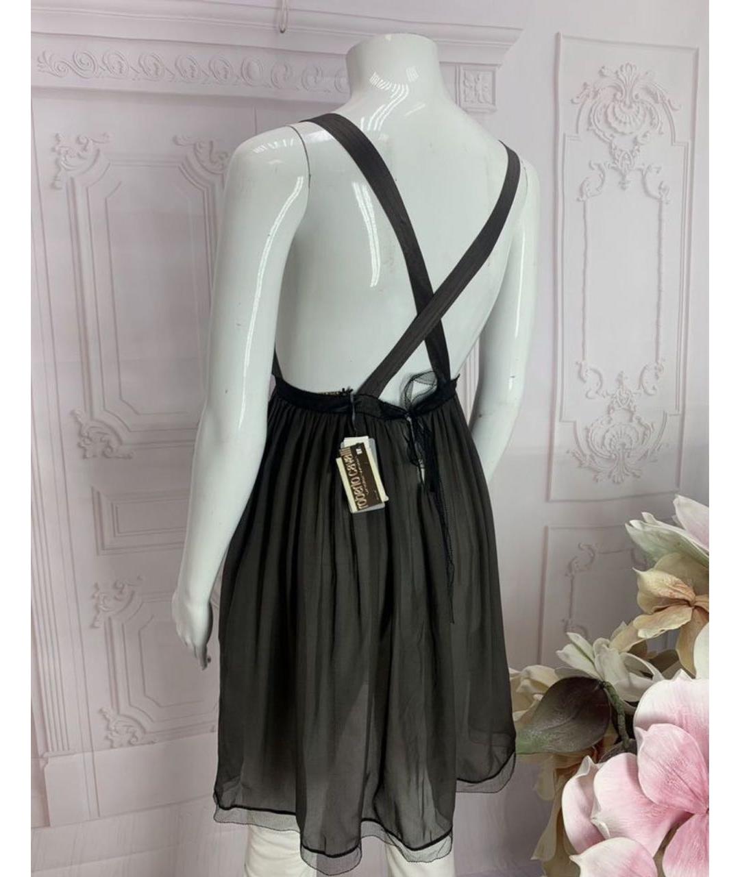 ROBERTO CAVALLI Коричневое шелковое платье, фото 6