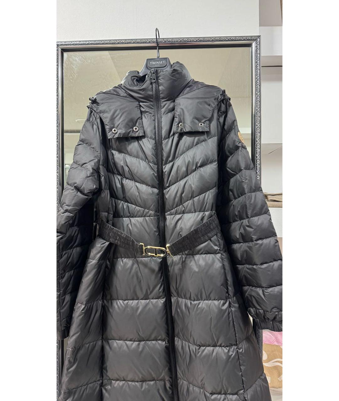 TWIN-SET Черный полиэстеровый пуховик, фото 3