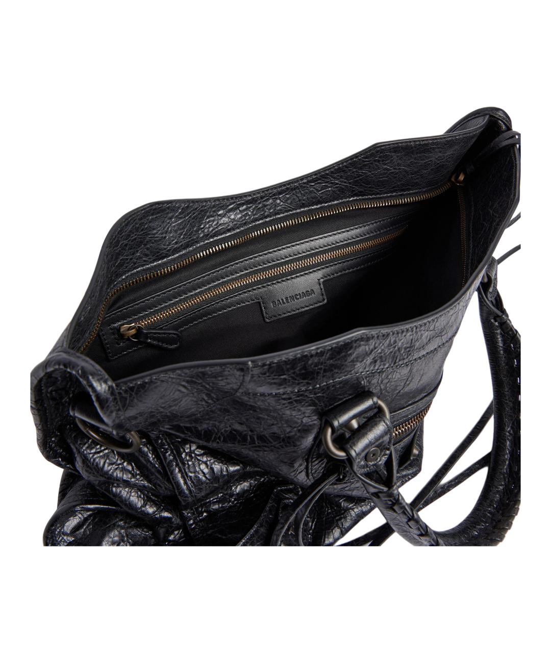 BALENCIAGA Черная кожаная сумка через плечо, фото 6